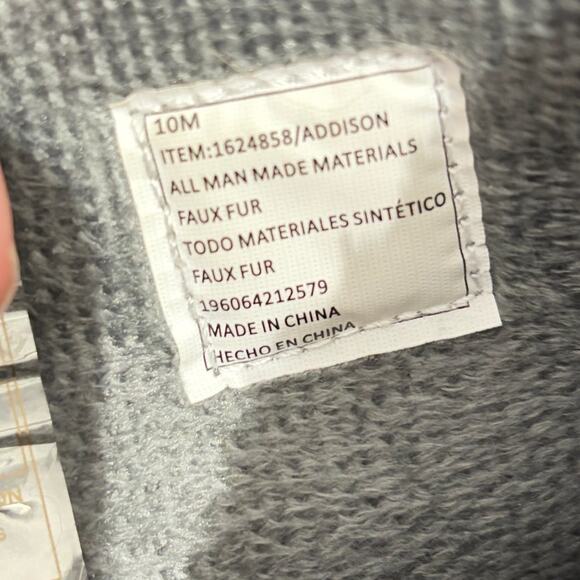 Khombu Boots Womens 10 Gray Faux Leather Side Zip Ankle Winter Snow - Picture 9 of 9